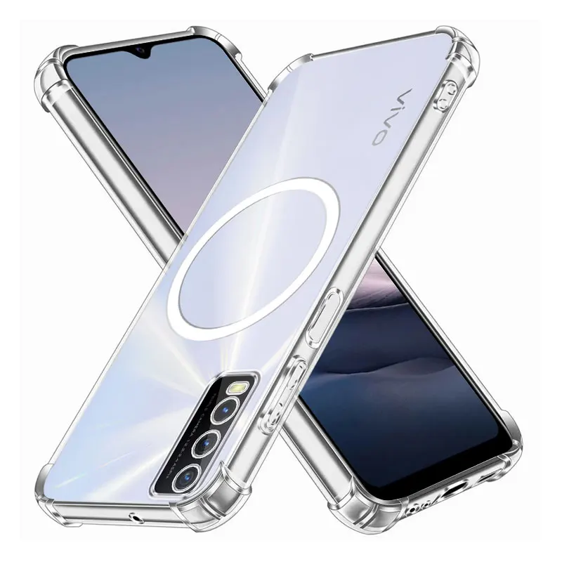 For Vivo Y20S Y20A Y20i Y30 V2026 Case Magnetic Sticker Shockproof Clear Soft Silicone Phone Case VIVO Y20G Y20T Y11S Y12S Cover