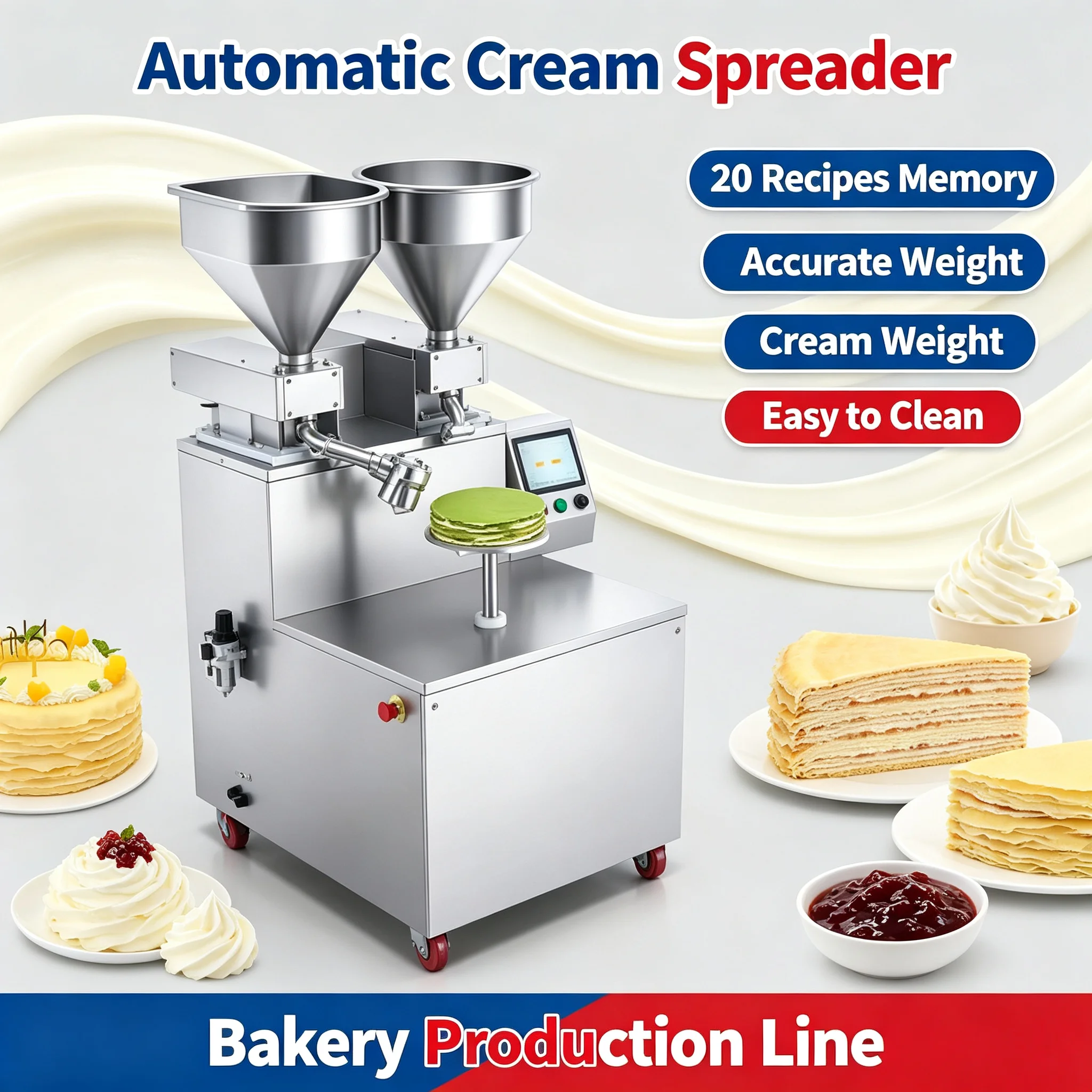 Cake Cream Decorating Machine Quick‑Release Dosing Part Icing Device Convenient Daily Sanitization Customized