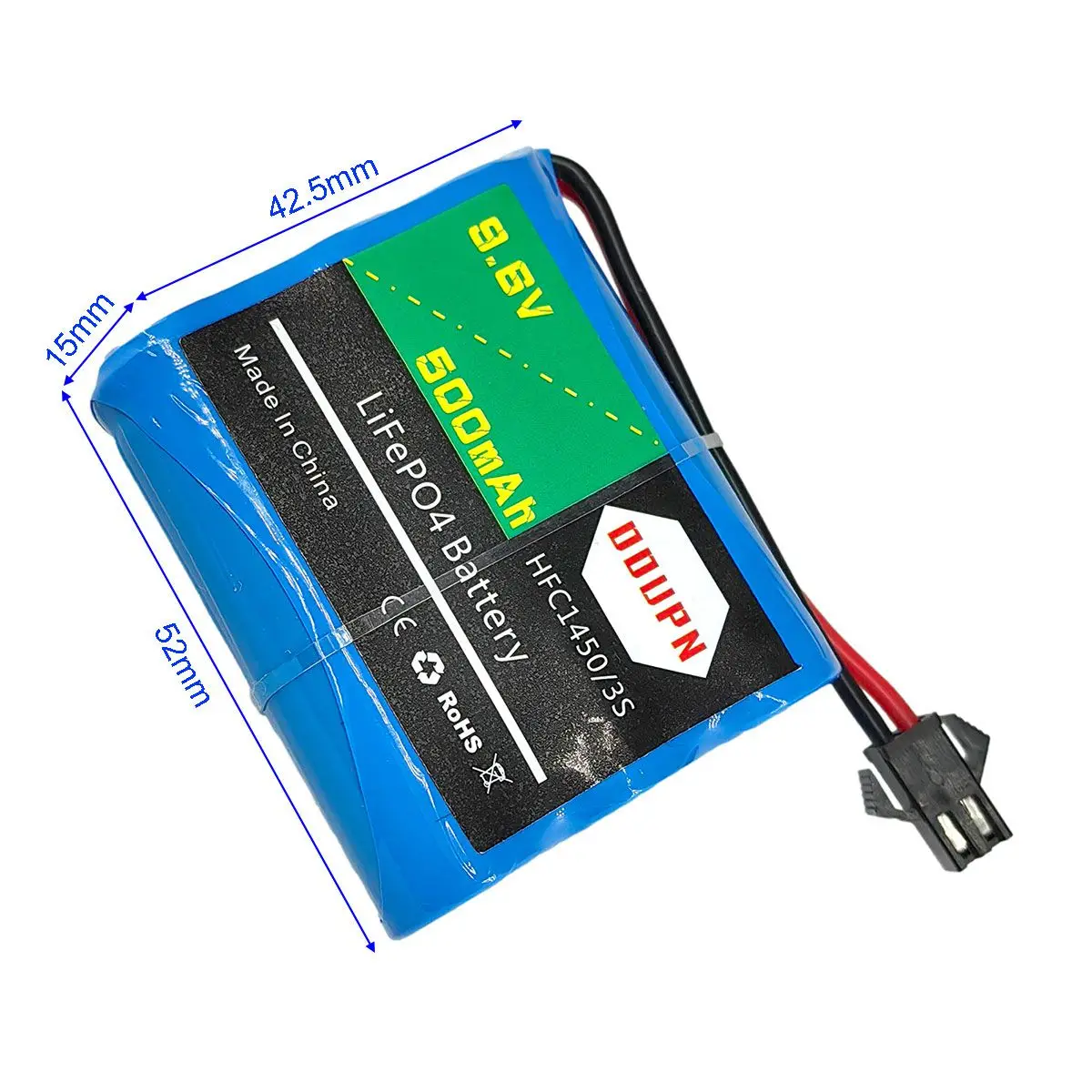 9.6V 3S 500mAh LiFePO Battery SM2P Nor male plug for RC Buggy Car Truck Racing Speed Boat