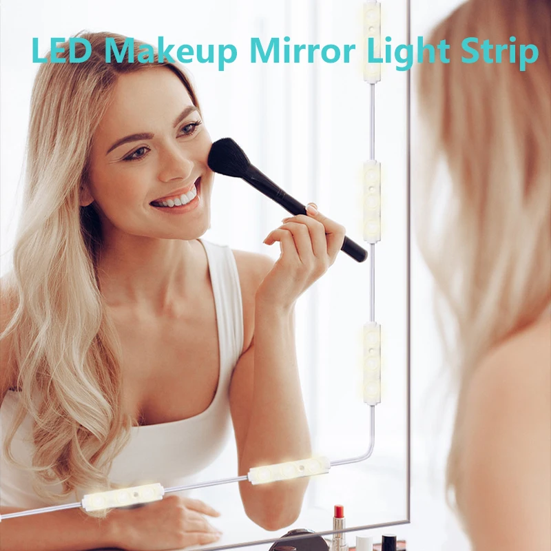 

LED Makeup Mirror Lights Strip EU US Plug Eye Protection Vanity Lamp Touch Switch for Atmosphere Cabinet Wardrobe Lighting