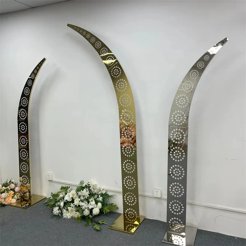 Wedding props,golden cow horns,romantic sunflower，wedding stage decoration,stainless steel arch screen,welcome area decoration