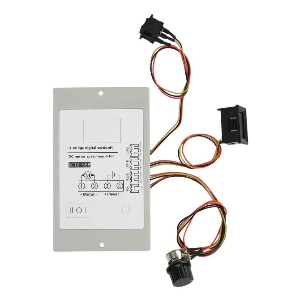 

DC10-55V Контроллер скорости двигателя H-мост Матовый двигатель постоянного тока 20A Цифровой процентный тахометр Двигатель Регулятор вперед и назад