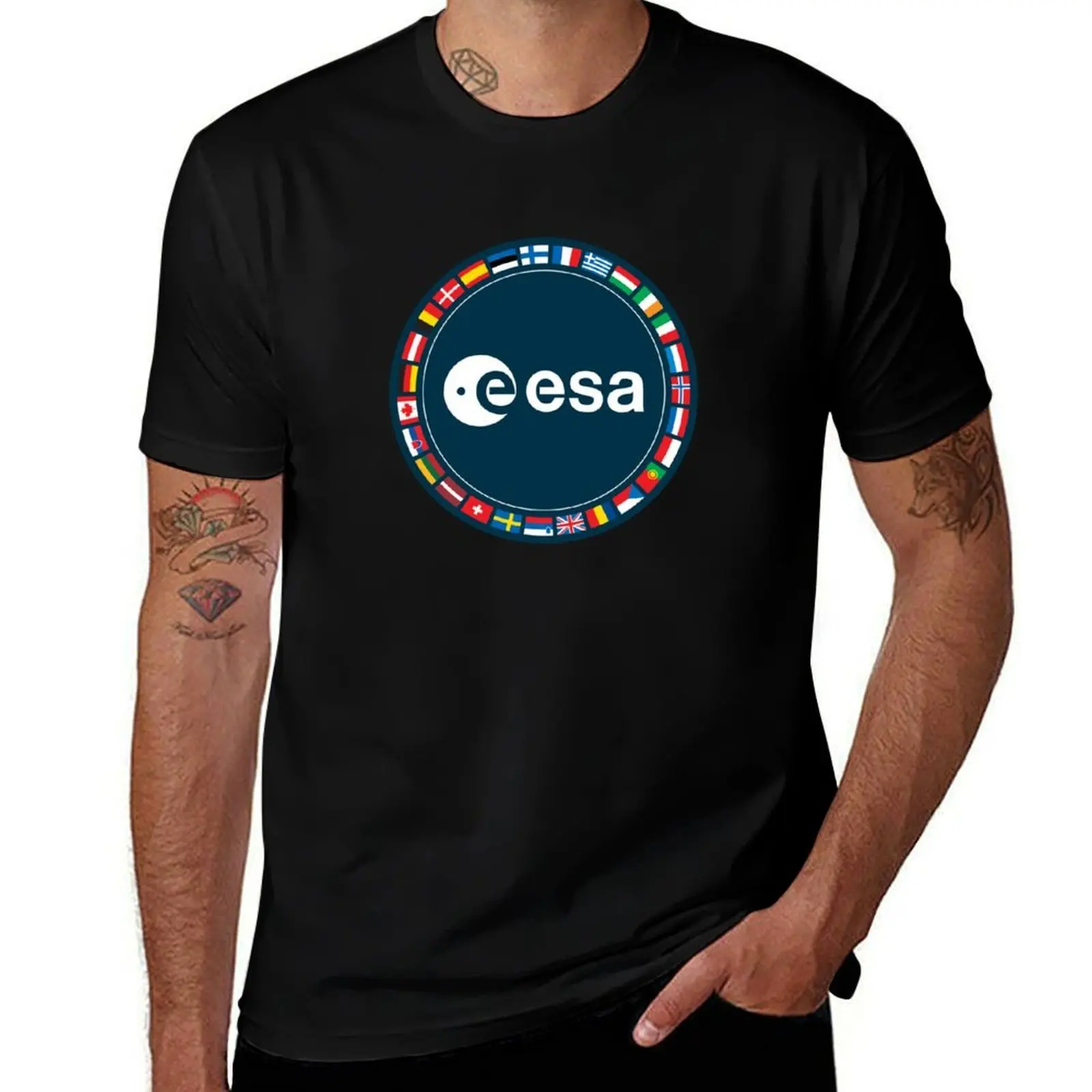 ESA Flag Patch - European Space Agency Emblem T-Shirt Sweat Absorbing Sports Tee Shirt