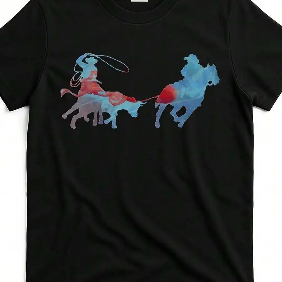 

Womens Casual Rodeo-Style Crew Neck Short Sleeve T-Shirt, Heavyweight 220g Cotton Tee For Outdoor And Everyday Wear