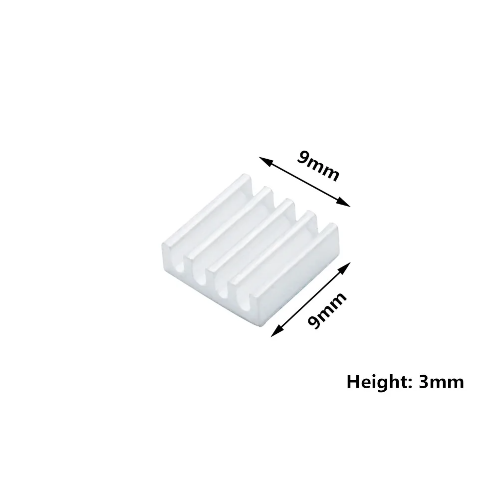 9x9x3mm 50 sztuk radiator aluminiowy Mini radiator chłodzenia dla Raspberry pi elektroniczny układ scalony rozpraszanie ciepła z taśma termiczna