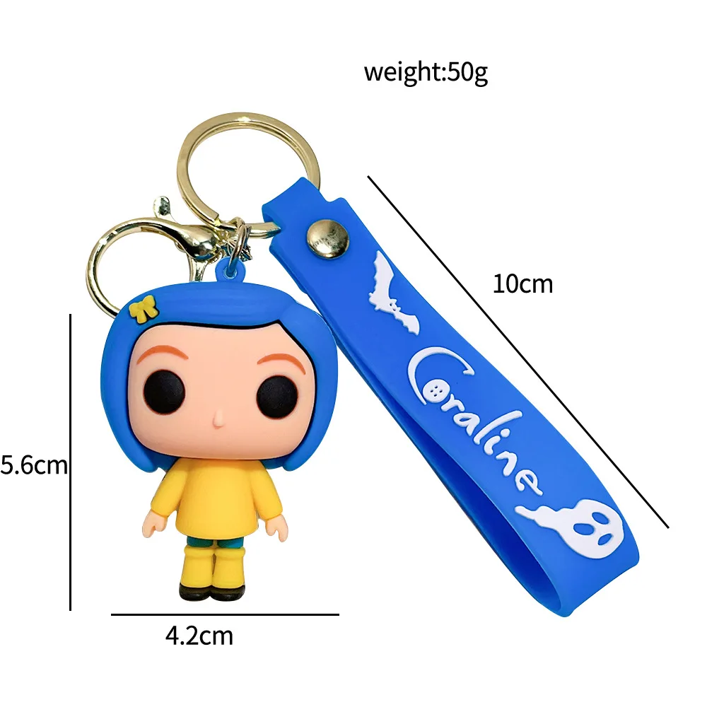 Creative Cartoon Movie Film Action Coraline Figure Doll Model Cute Doll PVC portachiavi ornamento portachiavi ciondolo regali per bambini