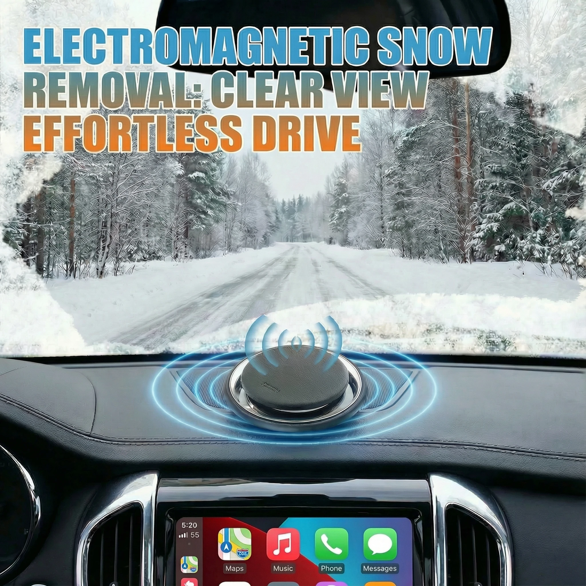 Electromagnetic Ice 2026 New Remover  Melting Deicer Solar Power Supply Winter Car Antifreeze   Portable Air Freshener
