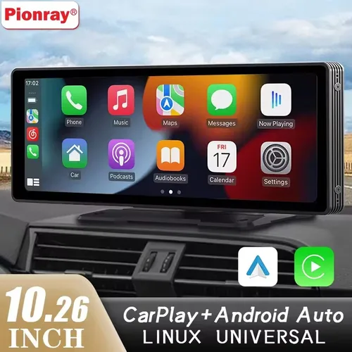Imagen 2 del producto Pantalla Carplay inalámbrica portátil universal para automóvil con sistema estéreo de coche con pantalla táctil Android Auto