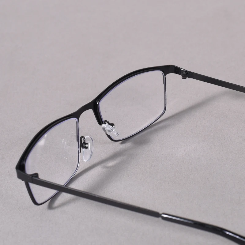 Black Color Blue Light Reading Glasses Men Computer Readers Metal Full Frame Eye Magnifier Presbyopia Lens +225+275