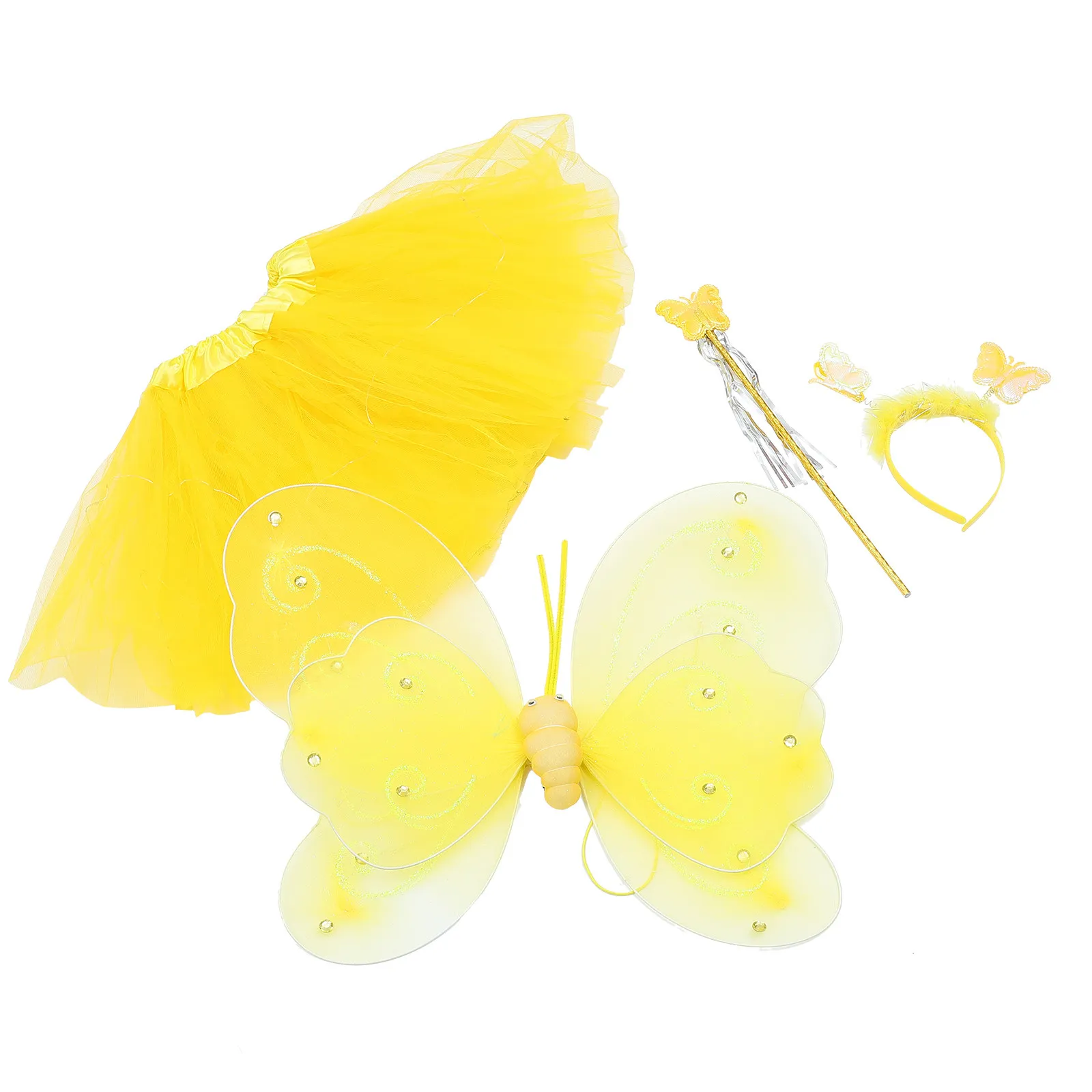 

Набор светящихся крыльев бабочки для девочек: светящаяся юбка-пачка, повязка на голову, волшебная палочка – костюм для сценических выступлений и вечеринок