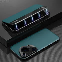 Genuine Leather Case For Huawei Pura 70 Ultra Case Pura 70 Pro Plus Intelligent Window View Cover For Huawei Pura70 Protector