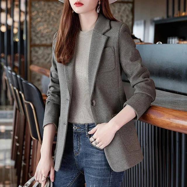 High Grade Gray Suit Jacket Women s New Korean Casual Style Popular Small Blazer Jacket in Spring and Autumn 2023 AliExpress