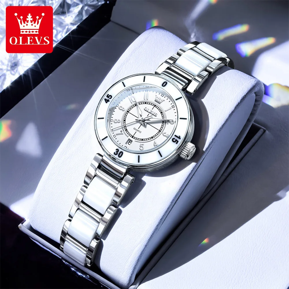 

OLEVS оригинальные элегантные модные часы для женщин женские кварцевые наручные часы из нержавеющей стали водонепроницаемые часы с номером 7083