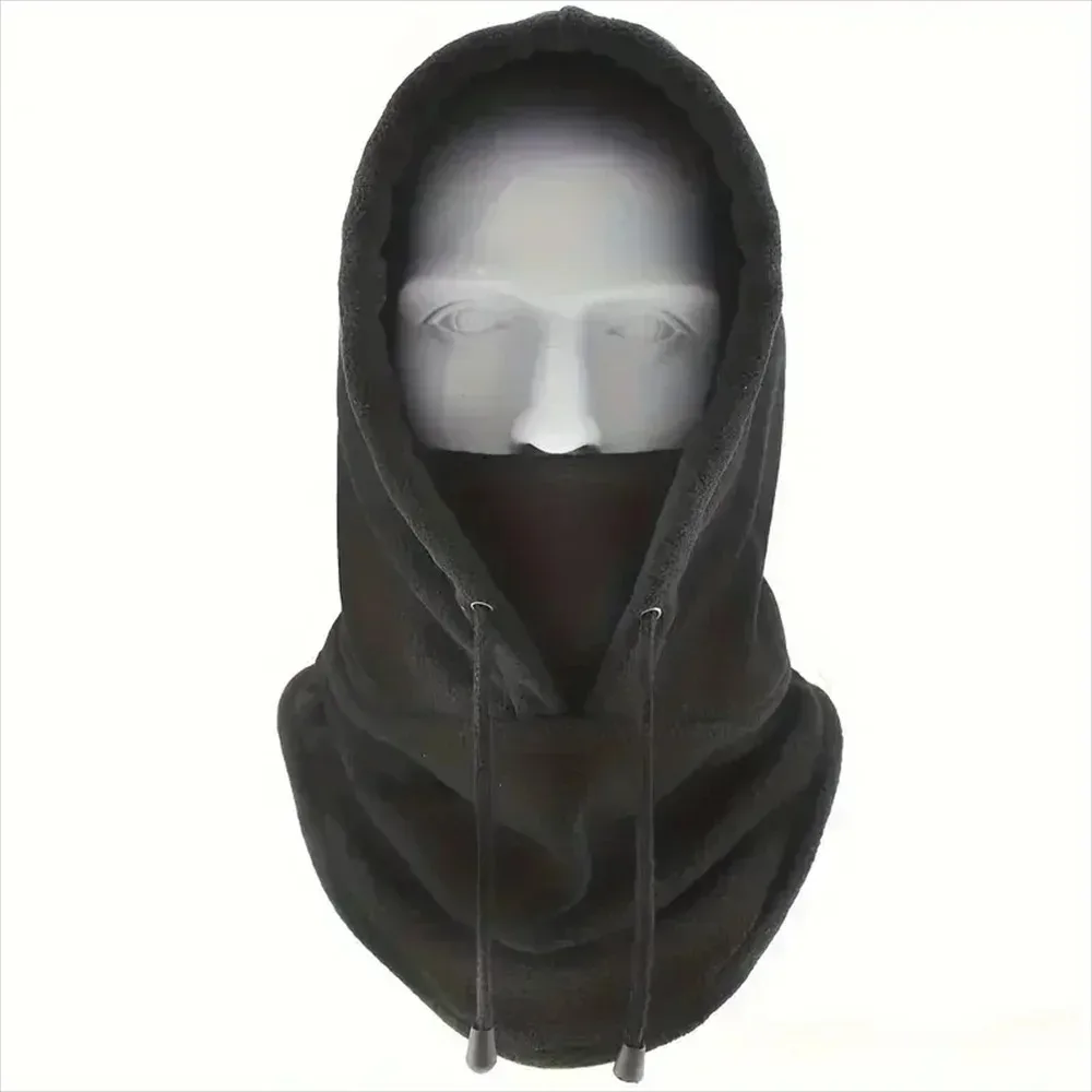 Winter Thermal Fleece Hat Hooded Outdoor Windproof Cold Warm Skiing Sport Balaclava Men Women Neck Warmer Cycling Face Mask Caps