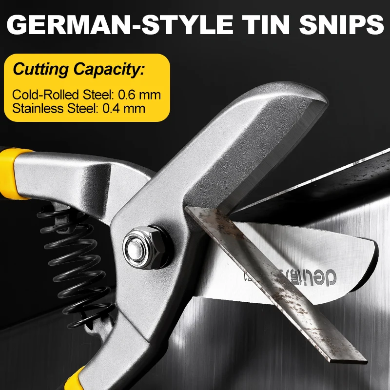 Heavy Duty 8 10 12 14 Inch Tin Snips Alloy Steel Hand Tool Stainless Steel Sheet Metal Cutter Industrial Construction Repair