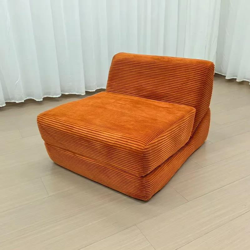 New Style Modern One Seat Living Room Sofa Folding Vacuum Tatami Couch Single High Density Sponge Fabric Chair
