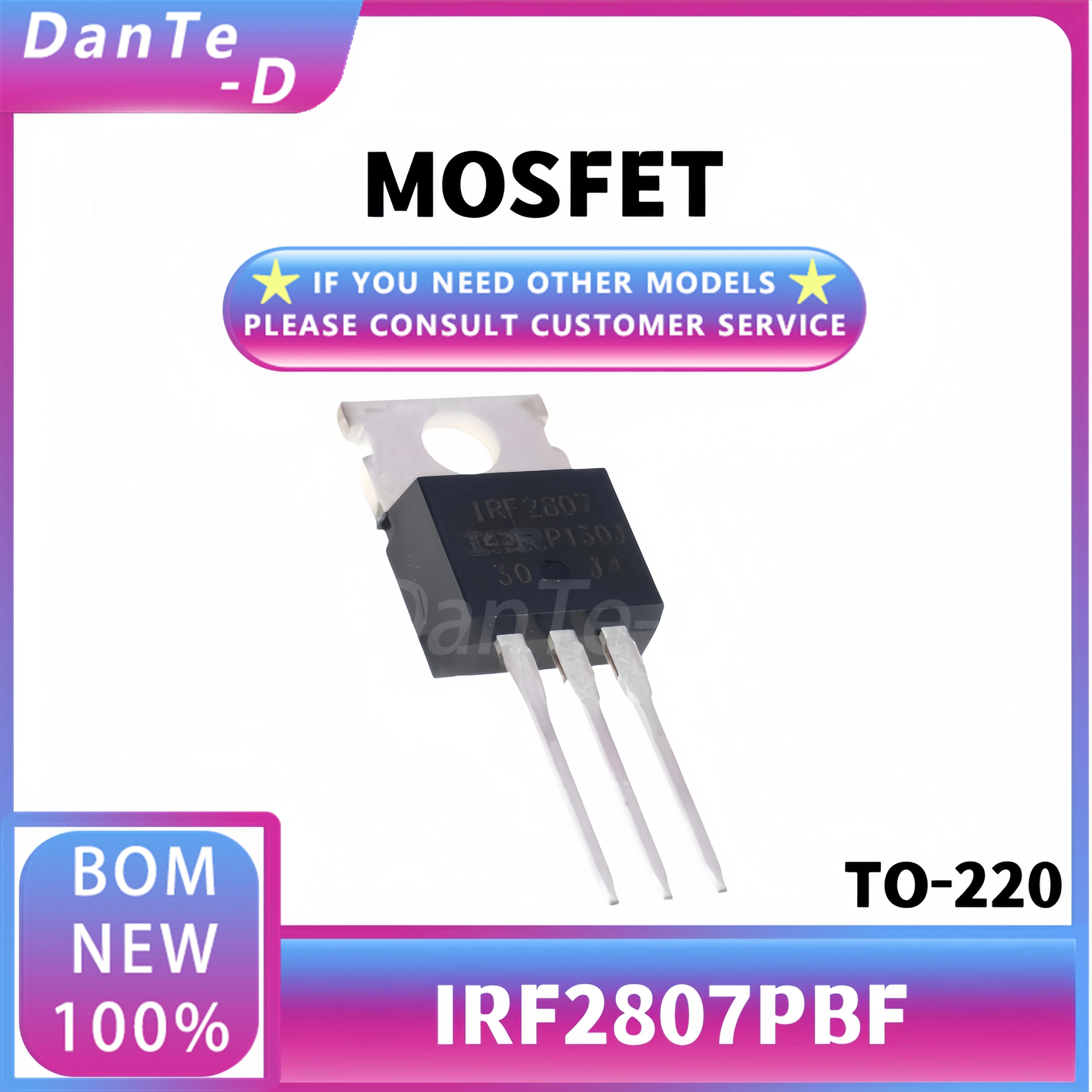 10PCS IRF2807PBF TO-220 N-channel 75V 82A MOSFET field effect tube original authentic