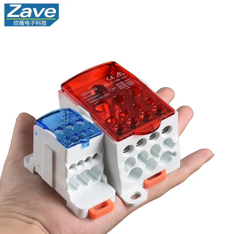 UKK Junction Box, Rail-Mounted Splitter, Single-Pole Terminal Box, 80/125/250A One-Inlet Multi-Outlet Terminal Block Box