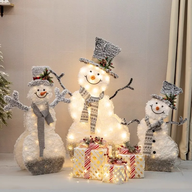 

Christmas tree set luminous snowman elk ornament hotel shopping mall window ornament