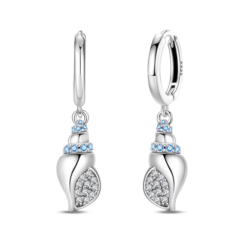 Women Earrings 925 Sterling Silver Fashion Conch Hoop Earrings For Anniversary Wedding Jewelry Gifts