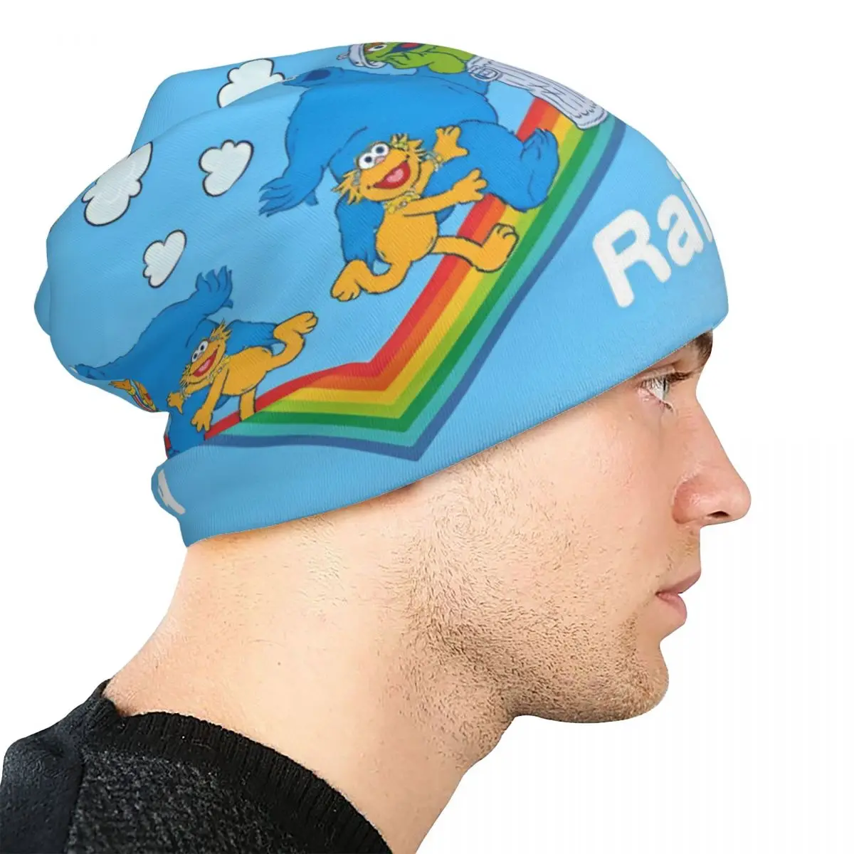 Sesamstraße Cartoon Motorhaube Hut Coole Outdoor Skullies Beanies Hüte Regenbogen für Männer Frauen Warme thermische elastische Kappen