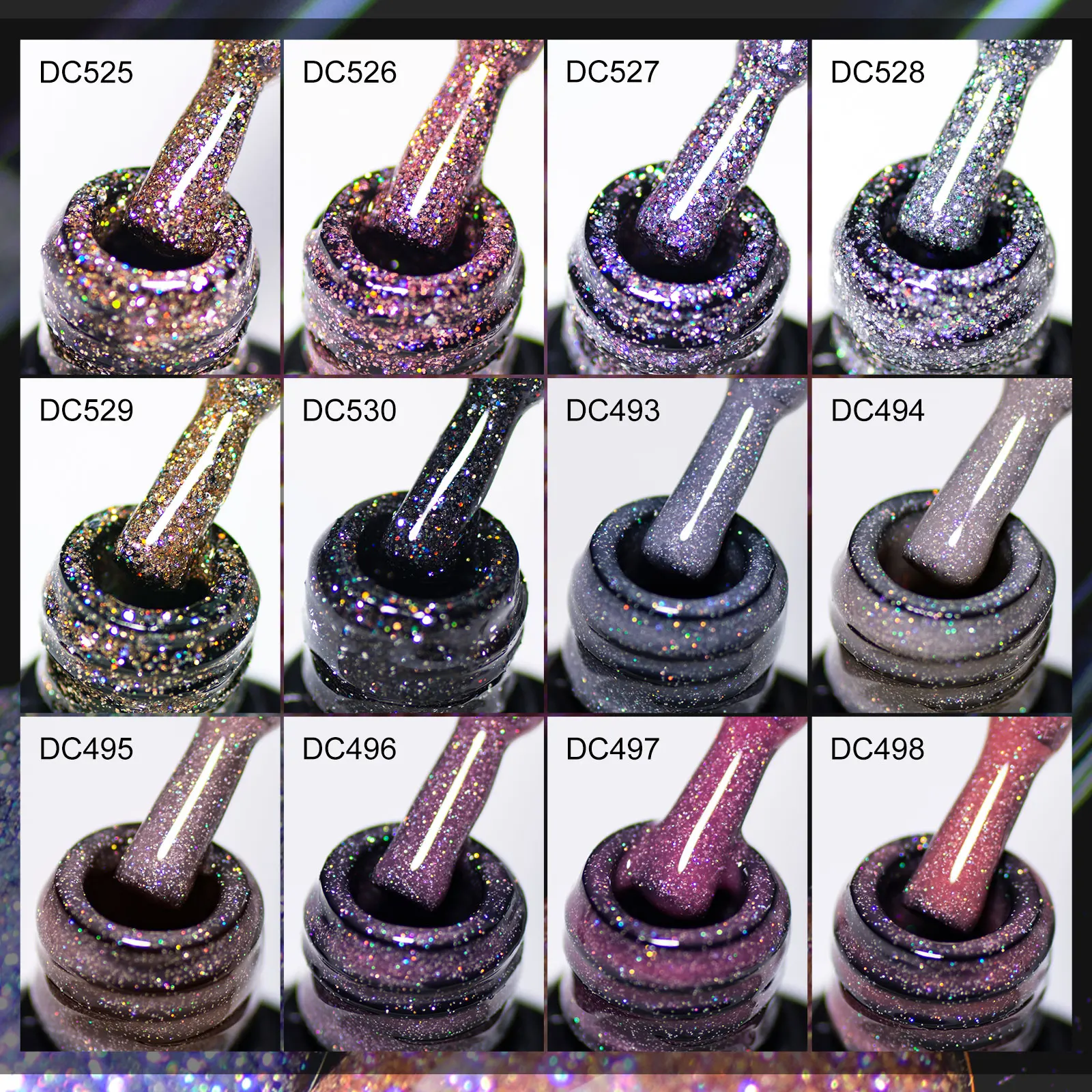 Mtssii 12 個反射グリッタージェルマニキュアセット半永久ソークオフ UV Led ジェルワニスマニキュアマニキュアキット