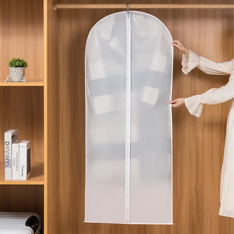 Engrossado reutilizável lavável transparente roupas capa de poeira terno casaco armazenamento saco guarda-roupa pendurado organizadores de roupas