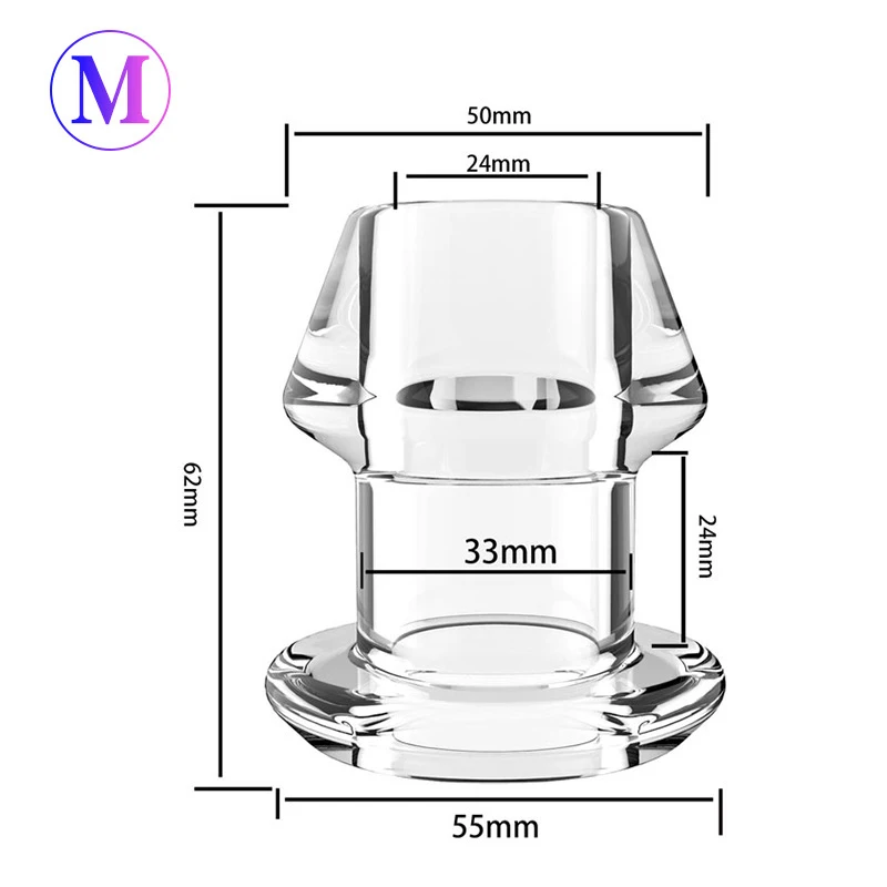Hollow Speculum Peeking Anal Beads Butt Plug Ass Expander Tunnel Transparent Anus Dilation SM Sex Toy For Couple - view 5