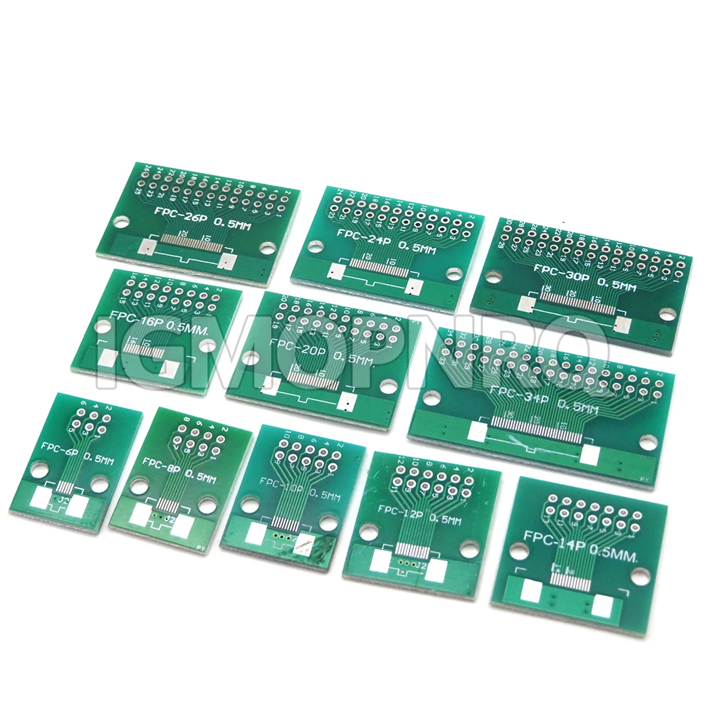 5PCS 0.5mm 1mm Pitch FPC FFC PCB Board 6 8 10 12 20 40 50 Pin To DIP 2.54mm Connector Double Side Adapter Socket Plate DIY KIT