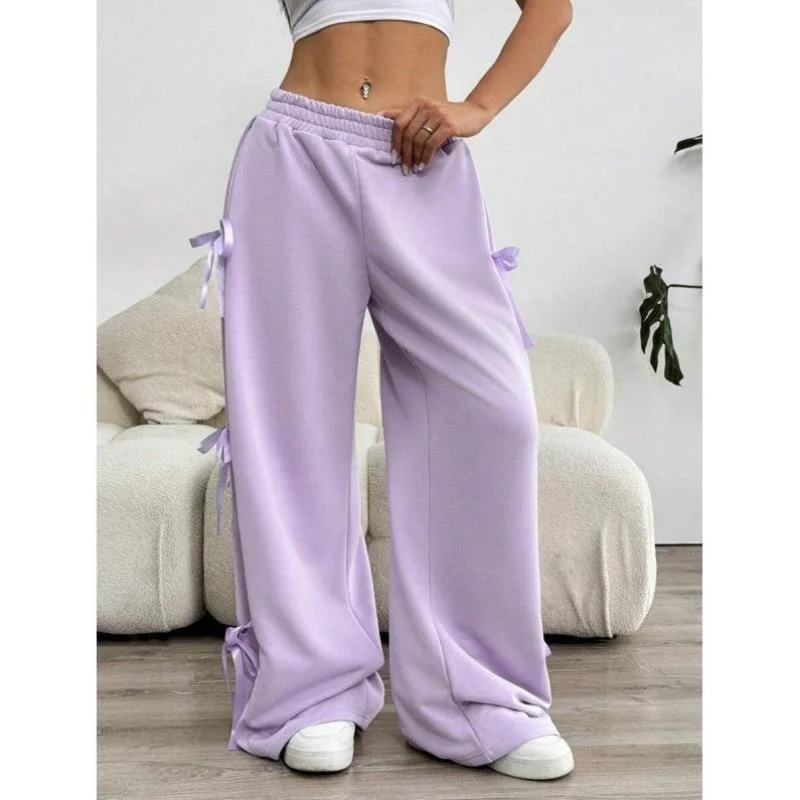 スイートピンクノットDストリングカジュアルパンツN 9023 Sleクロスボーダーサマーレジャーパンツ女性用