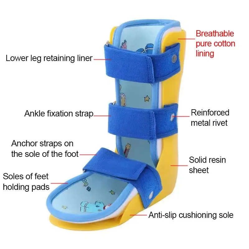 1Pair Kids Ankle Foot Sprains AFO Foot Brace-Child Foot Drop Orthosis-For Fracture Sprain Protector Ankle Fixing Splint