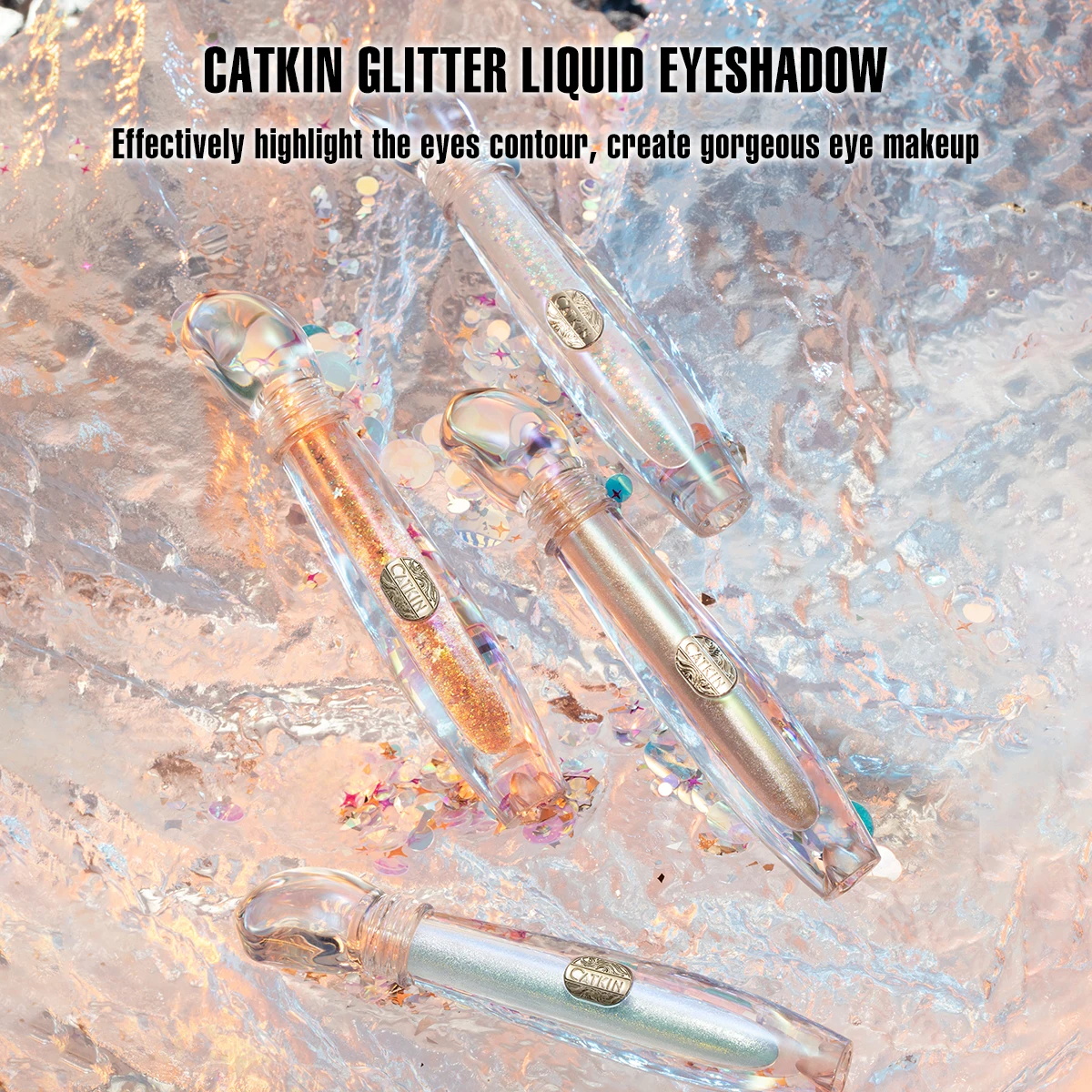 CATKIN Liquid Glitter Eyeshadow, High Pigmented Multi-Dimensional Finish with One-swipe Metallic Coverage, Long Lasting and Lumi