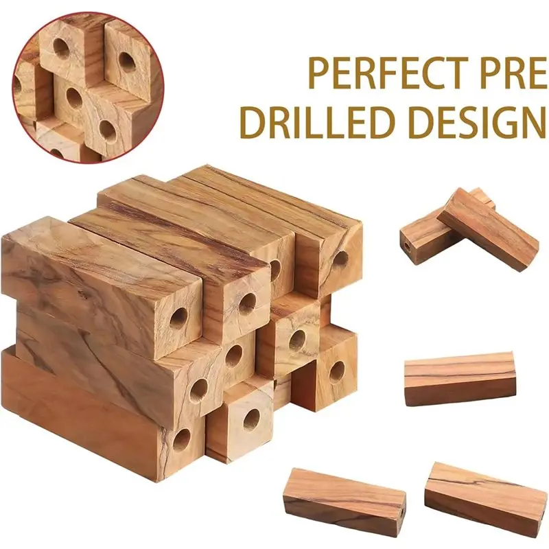 ABYN-DIY Pen Making Kit 12PCS Includes Pre-Drilled Wood Blanks For Crafting For-Custom Wood Pens And Gifts view 3