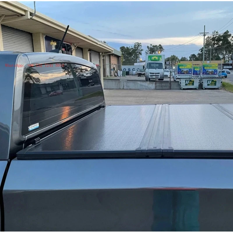 Telescopic manual fiberglass rigid three-fold trunk lid suitable for Musso (long/short shaft), waterproof and drill-free install