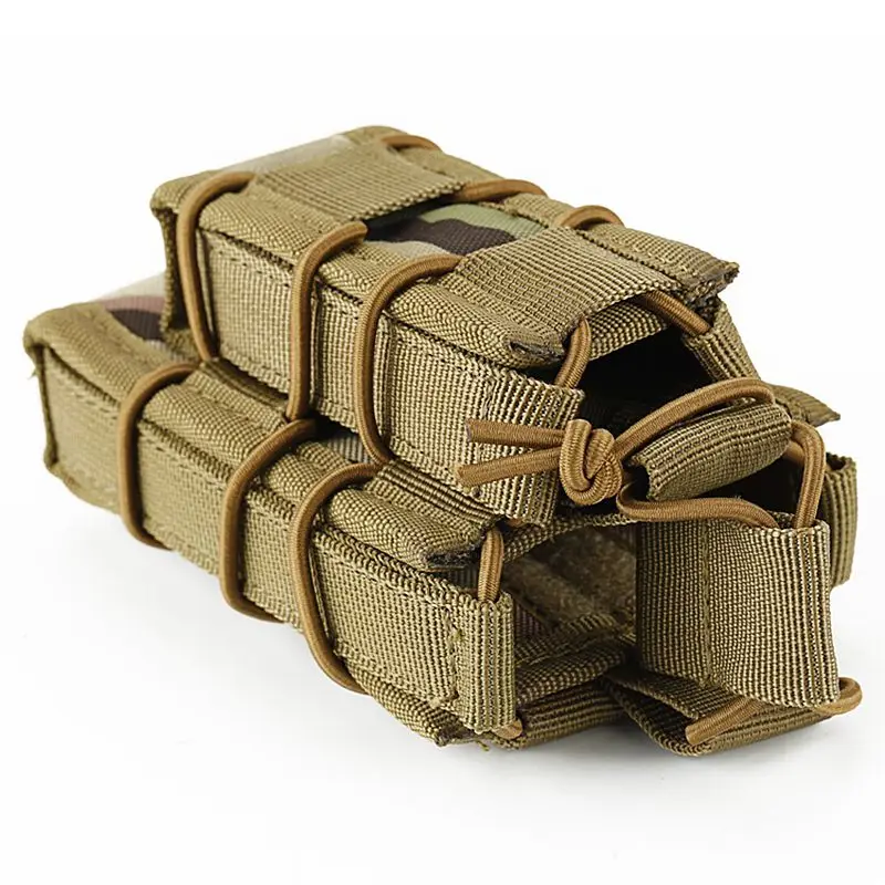 Molle System Magazine Pouch, Double Layer Storage Bags, Airsoft Tactical, AK, AR, M4, AR15, Rifle, Pistol Mag, Pouch Accessories