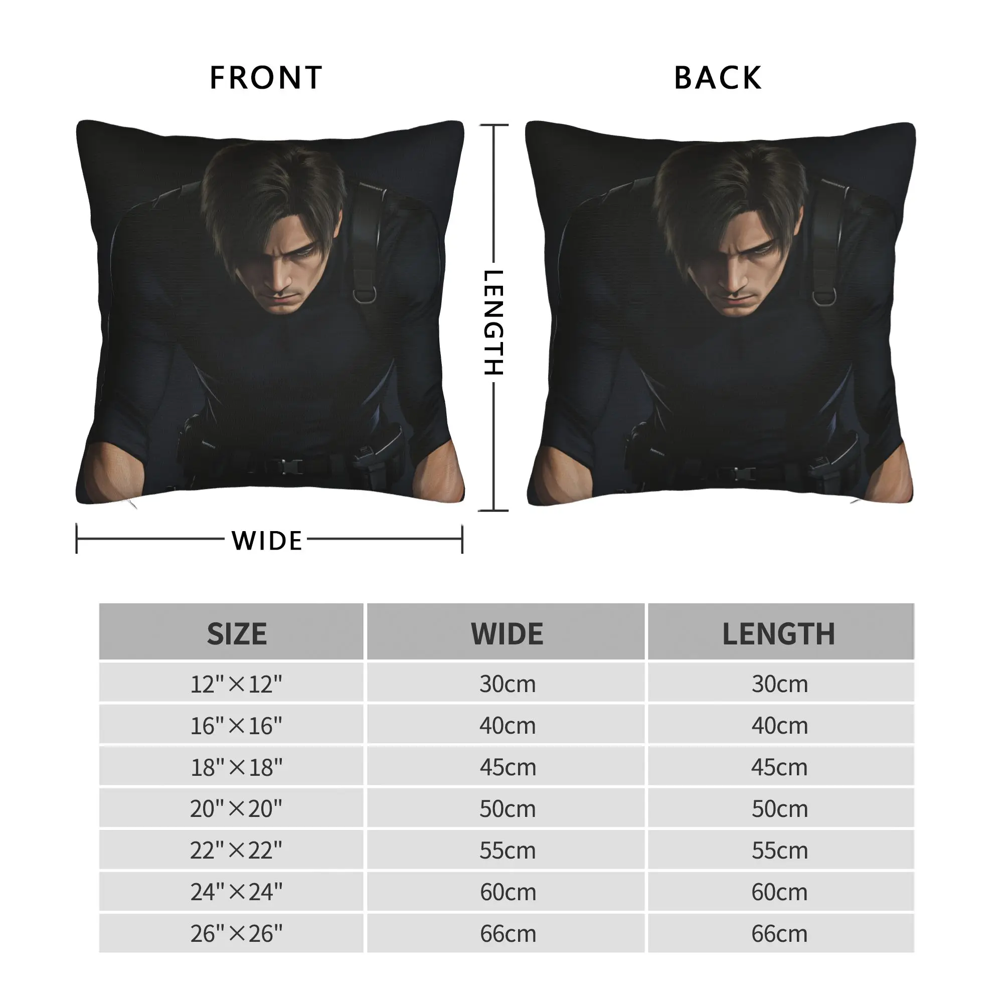 Leon Kennedy Pillow Cover  Square Cushion Cover Novelty Pillow Case For Office Car Home Decor