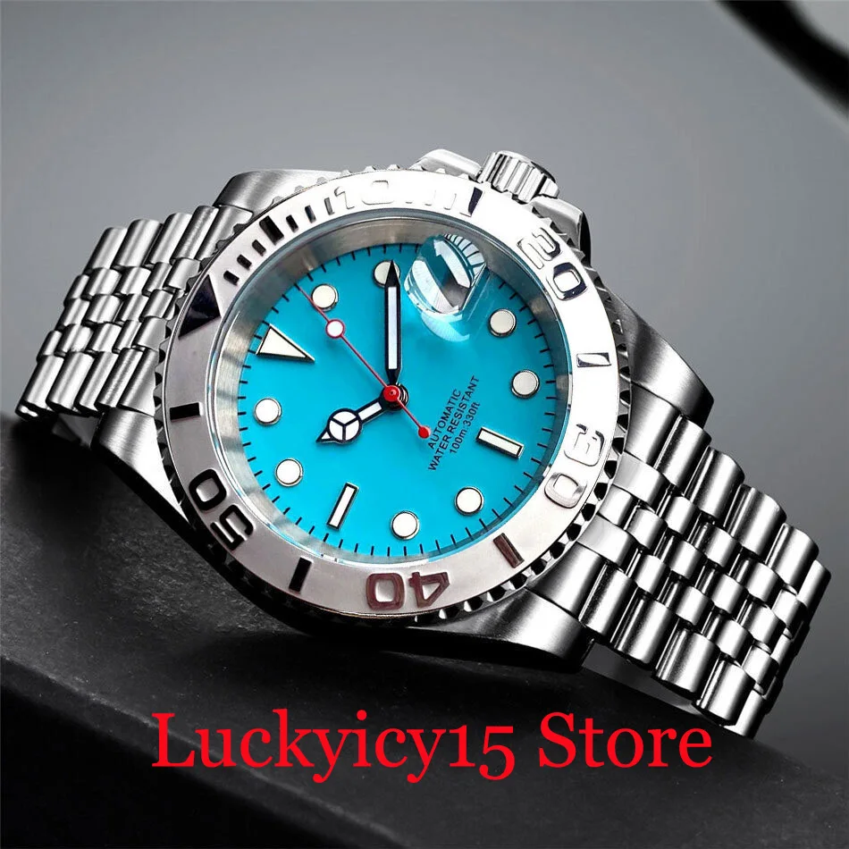 

Bliger 40MM Blue Dial Japan NH35A Movement Automatic Men's Watch Sapphire Crystal Steel Strap Unidirectional Rotating Bezel