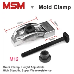 1 pz MSM morsetto rapido M12 t-bolt strumento strumento Plater fisso per stampaggio ad iniezione fresatura perforazione macchina per incidere piastra pressa