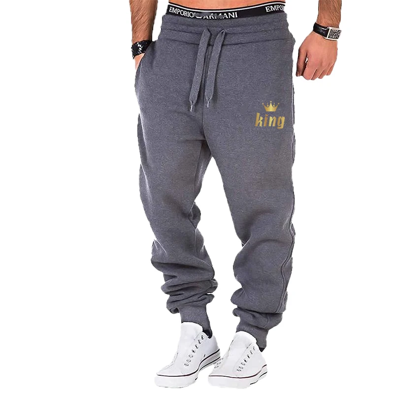 2023 Casual Broek Heren Fitness Sportkleding Broek Koning Print Heren Sportbroek Joggingbroek