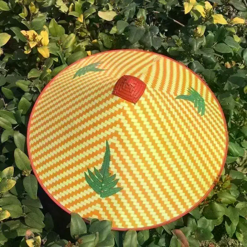 Chinese Retro Straw Bucket Hat Bamboo Rattan Weave Handmade Fisherman Hat Outdoor UV Protection for Camping Beach Holiday