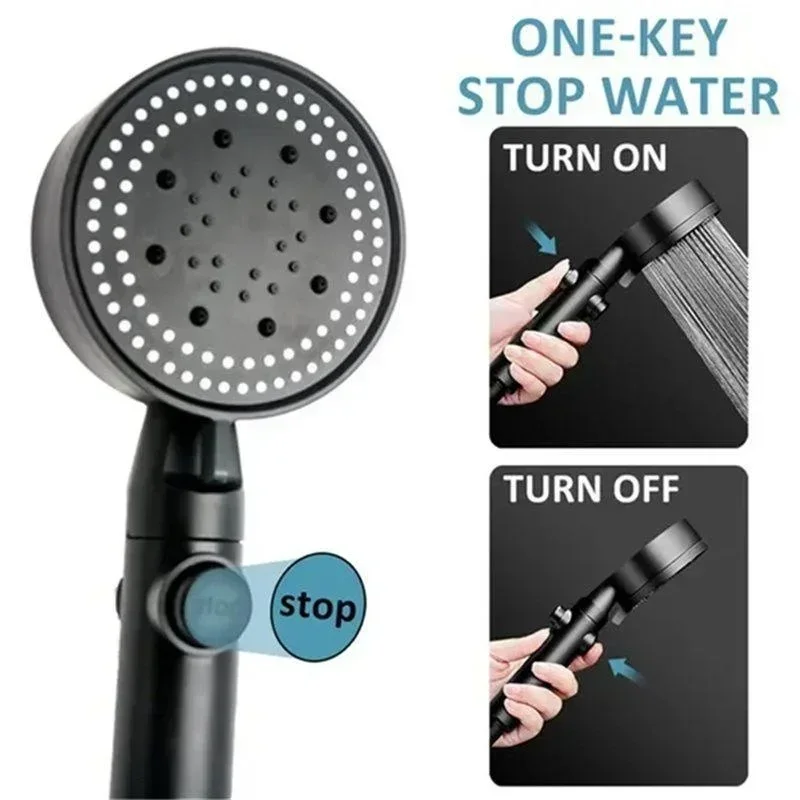 1PC/SET Shower Head 5 Mode Adjustable One-key Stop Water Saving Shower Heads