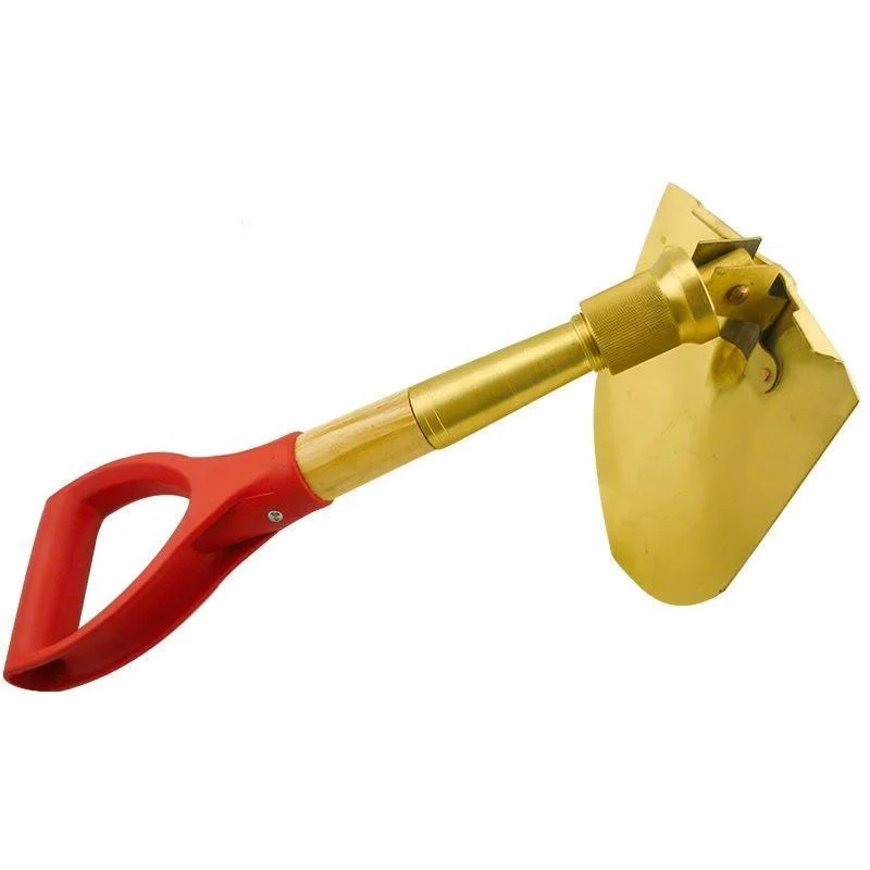 Non Sparking folding shovel brass shovel for hazardous chemicals