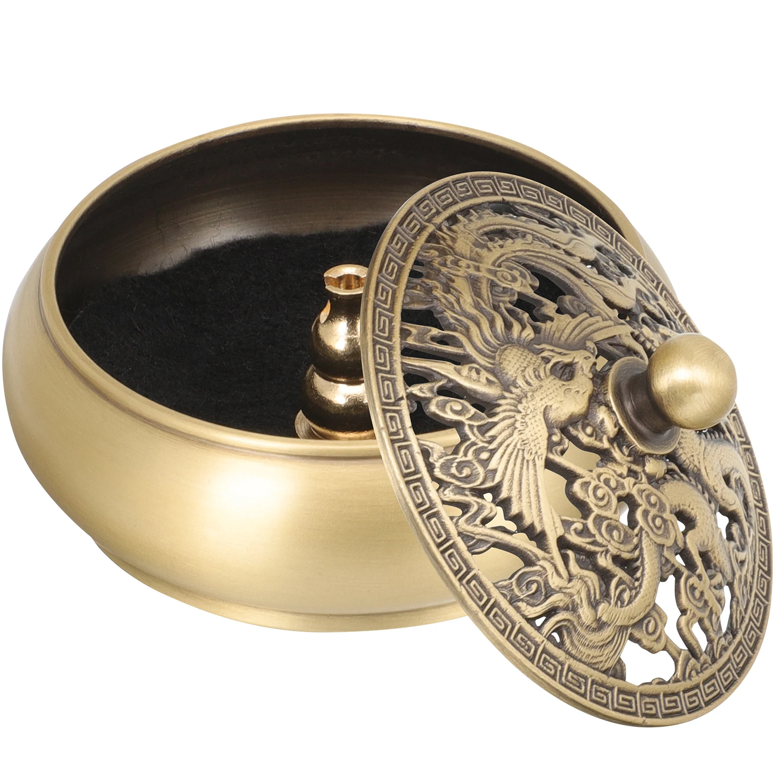 

Brass Incense Burner Metal Censer Decorative Living Room Bedroom Study Office Yoga Hotel Library Desktop Ornament
