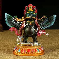 16cm Delicate Resin Plated Buddhist Bodhisattva Roc Golden Wings Bird Tibetan Esoteric Figure Buddha Statue