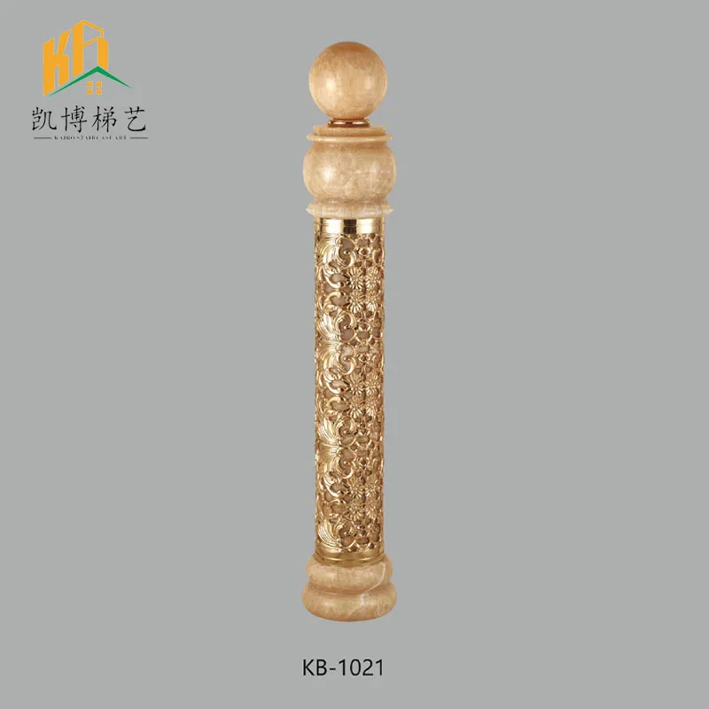 custom.Customized Decorative interior railing design pillar carving Luxury Aluminum stair railing