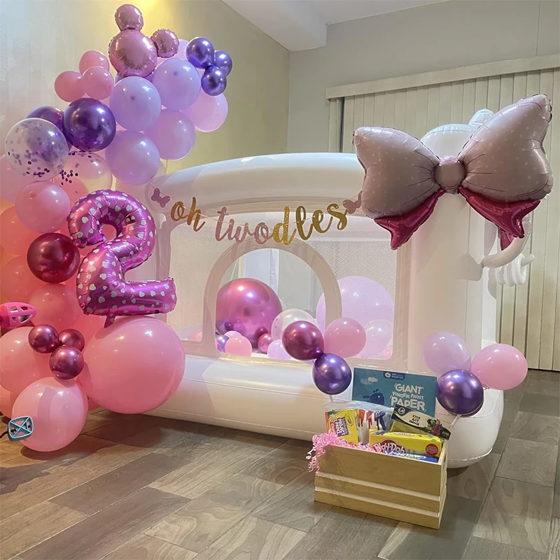1.7M Inflatable PVC Bounce House Children Indoor Toddlers Party Events Jumping Trampoline with basketball Birthday Decoration