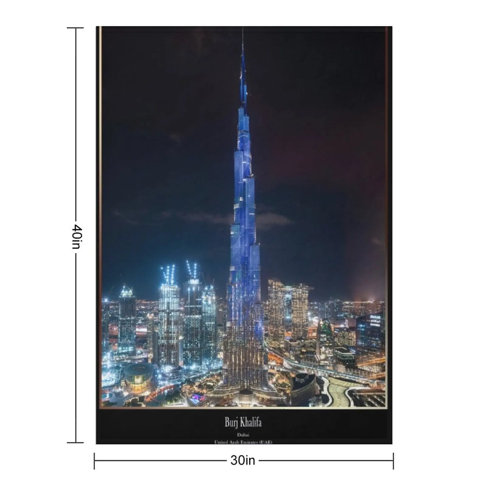 Burj Khalifa, Dubai, United Arab Emirates, UAE Throw Blanket Decorative Throw Bed Fashionable Travel Tourist Blankets