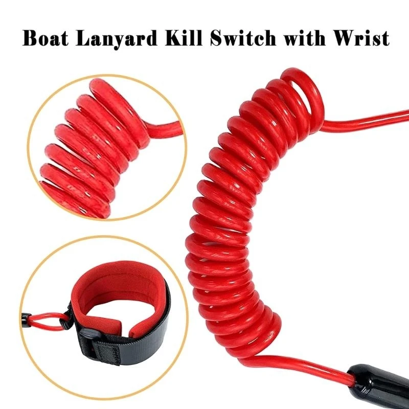 

Boat Engine Emergency Safety Lanyard Stop Switch Lanyard Cord SafetyLanyard