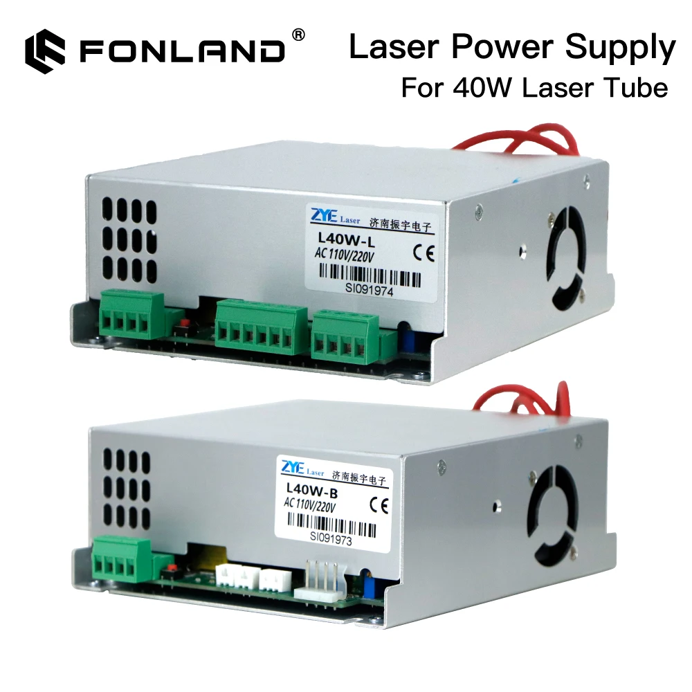 FONLAND 40W Zasilacz do rur laserowych CO2 110V 200V do maszyny do grawerowania laserowych RECI Model B 4060 Szybka wysyłka