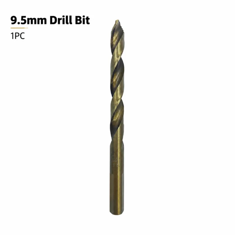 9.5 mm Straight Shank Twist Drill Bit, Sharp Cutting Edge Drill Bit for Multi‑Material Hole Drilling